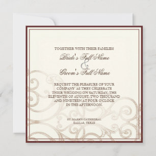 Cattleya Orchid taupe brown - Invitación a la boda