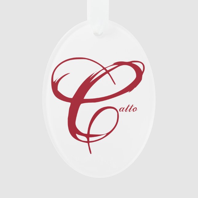 "Catto" Ornamento con respaldo rojo (Anverso)