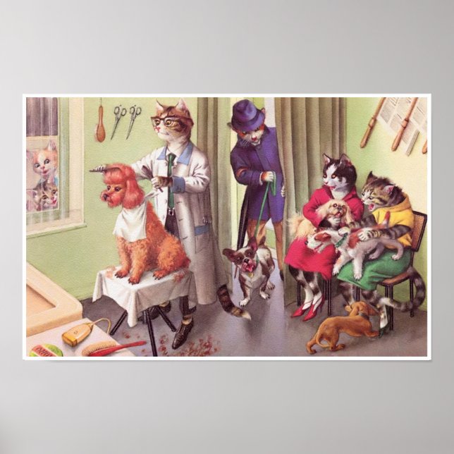 CATWALKS: Bulldog en el arte Poster de Barbers (Frente)