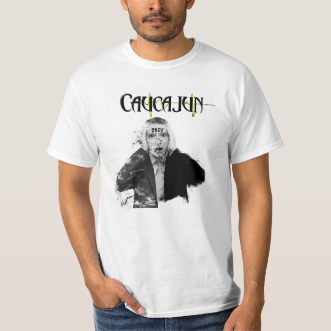 Caucajun obedece la camiseta blanca (Anverso)