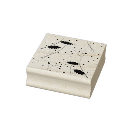 Caucho Arte de línea, sello de arte de madera gris oscura