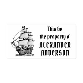 Caucho Barco pirata de madera Personaliza el sello de art