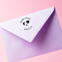 Cachorro personalizado con sello de goma de amor