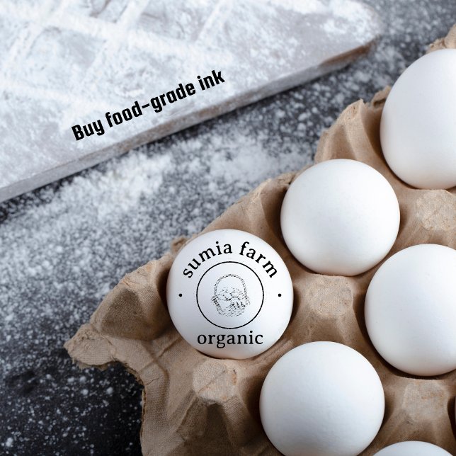 Caucho Cesta personalizada de sello rústico de huevos (Organic Egg Stamp)