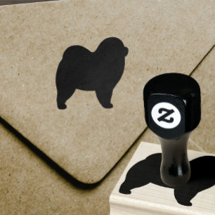 Caucho Chow Chow Perro Raza Silhouette Sello de goma