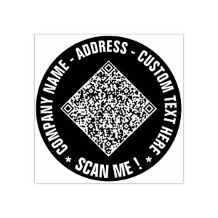 Caucho Código QR personalizado y sello de goma de redonde