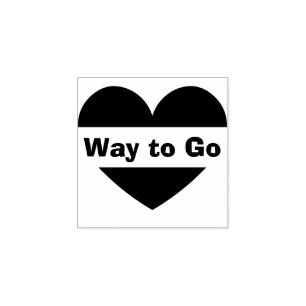 Caucho Cute Heart Way To Go Sello De Calificación De Made
