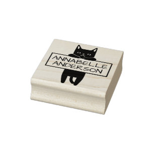Caucho Cute Kitty Personaliza el Sello de Goma