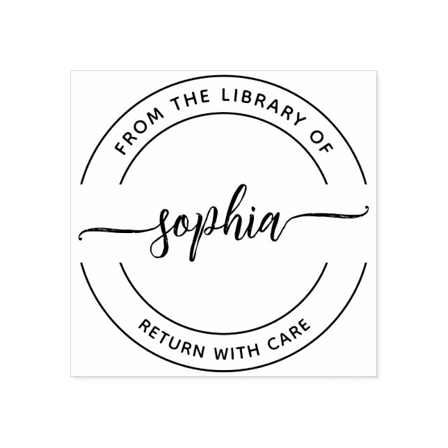 Caucho De La Biblioteca Del Sello De Goma De Guión De Pin (Impresión)