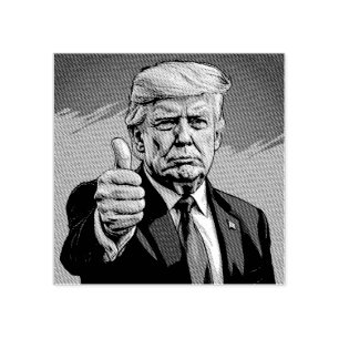 CAUCHO DONALD TRUMP PULGAR ARRIBA SELLO DE GOMA
