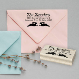 Caucho Dos Bunnids Nombre Y Devolver El Sello De Goma De 