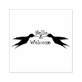 Caucho Dos Hummingbirds en el vuelo 1a Sello de goma