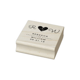 Caucho Dulce simplicidad Boda Fecha Sello de madera