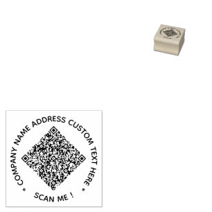 Caucho Ejemplo de sello de goma redondo con código QR y t