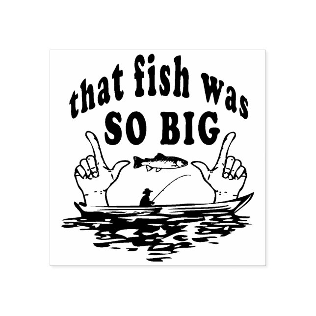 Caucho El sello de goma de la historia de la pesca (Impresión)