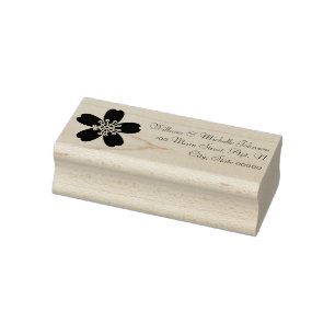 Caucho Encantador sello de dirección de madera de Sakura