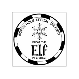 Caucho Entrega especial del Elf en el sello de carga