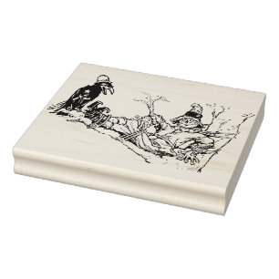 Caucho Espantapájaros en un sello de arte de ilustracion 