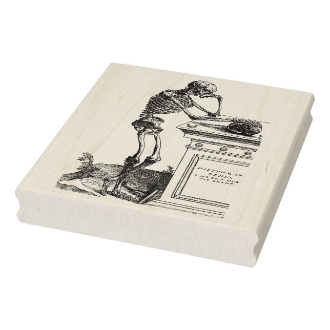 Caucho Esqueleto en el cementerio con sello de arte de go (Sello)