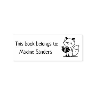 Caucho Este libro pertenece a" Fox con sello de libro