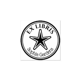 Caucho Ex Libris Redondo - Sello de Goma Estrella