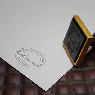 Caucho Fabricado a mano con amor Sello de producto de gui