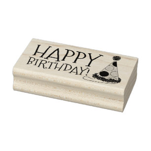 Caucho Feliz cumpleaños, sello de goma de Fiesta de Punto
