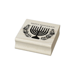 Caucho Feliz sello de Hanukkah