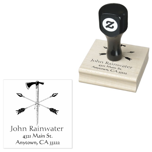 Caucho Flechas cruzadas y sello de goma personalizado Ax (Sellado)