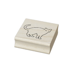 Caucho Gato lindo con sello de arte de fondo