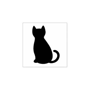 Caucho Gato sentado con el sello de goma