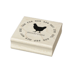 Caucho Granja de pollo personalizada Sello de cartón de