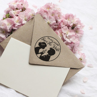 Caucho Guardar el sello de la boda con la pareja recién c