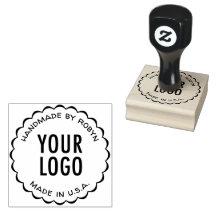 Hecho a Mano con Sello de Goma Logo Personalizado 