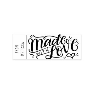 Caucho Hecho con amor de - Sello de goma personalizado