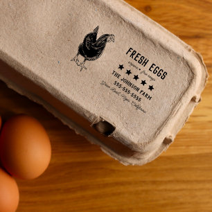 Caucho Hen Family Farm Fresh Eggs Dirección Sello de cauc