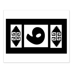 Caucho Herramienta de sello de gran diseño número 9 Aztec