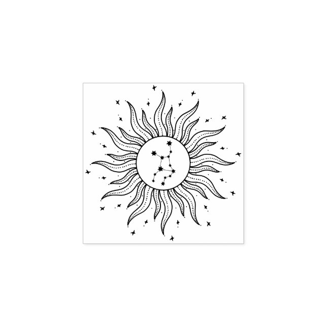 Caucho Horóscopo Solar Virgo Sello de Goma (Impresión)