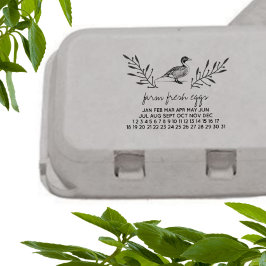 Caucho Huevos Frescos De Granja Sello De Cartón De Huevo 