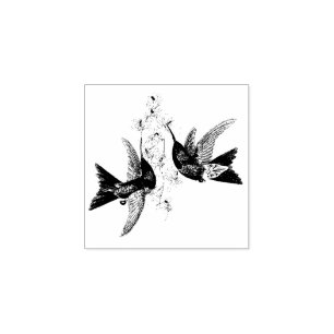 Caucho Hummingbird Flor de ave Sello de Madera Animal