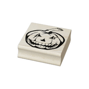 Caucho Ilustración de calabaza malvada arte sello