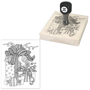 Caucho KNITTED PRESENTA 4"x5" Sello de goma / Vertical