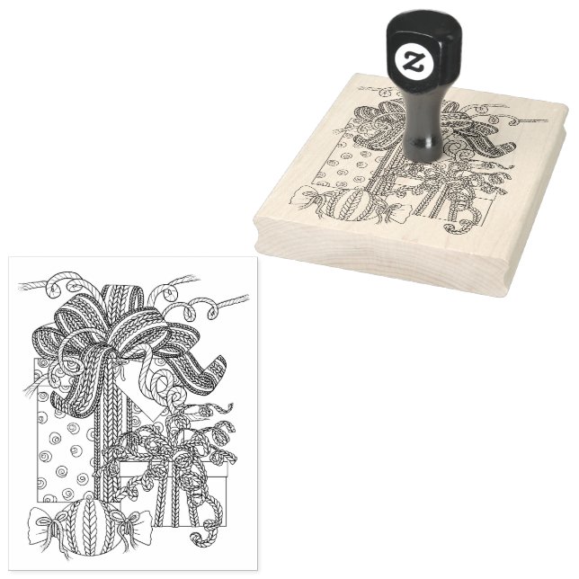 Caucho KNITTED PRESENTA 4"x5" Sello de goma / Vertical (Sellado)