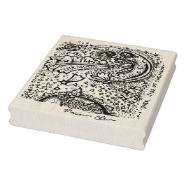 Caucho Lado Oscuro Del Sello De Arte De Madera Del Libro 