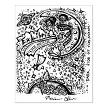 Lado Oscuro Del Sello De Arte De Madera Del Libro 