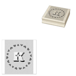 Caucho Letra de sonrisa K con sello de tinta de goma card