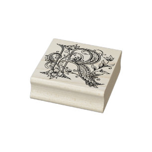 Caucho Letra R Sello de goma de arte de madera