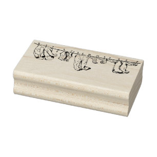 Caucho Línea de ropa sello de goma del arte del vintage