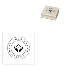 Caucho Logotipo de negocio Sello de arte de madera simple
