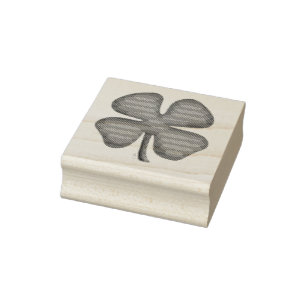 Caucho Lucky 4 Leaf Irish Clover sello de goma sin mango